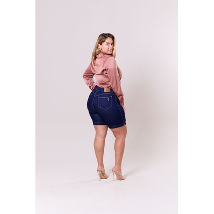Bermuda Jeans Feminina Plus Size