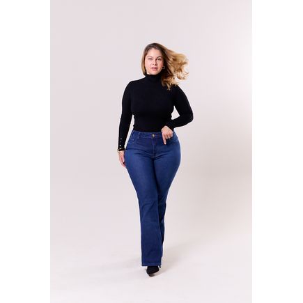 Calça Jeans Flare Feminina Plus Size