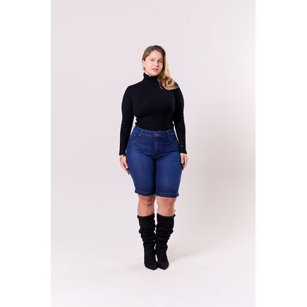 Bermuda Jeans Feminina Plus Size