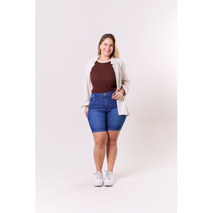Bermuda Jeans Feminina Plus Size