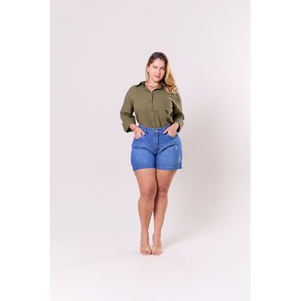 Short Jeans Feminino Plus Size