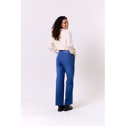 Calça Jeans Pantalona Feminina