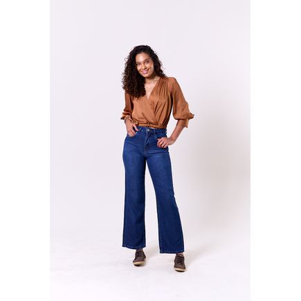 Calça Jeans Wide Leg Feminina