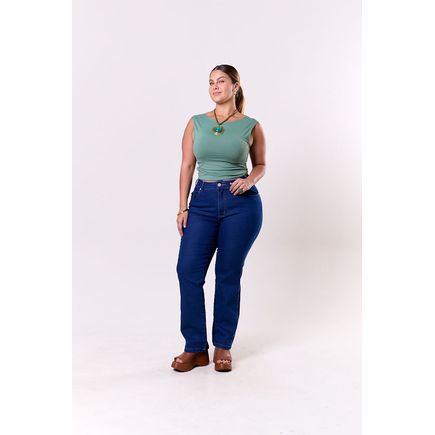 Calça Jeans Reta Feminina Plus