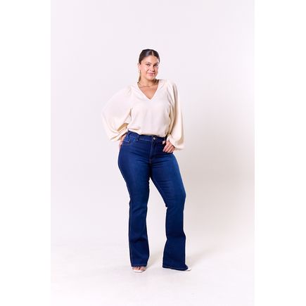 Calça Jeans Flare Feminina Plus