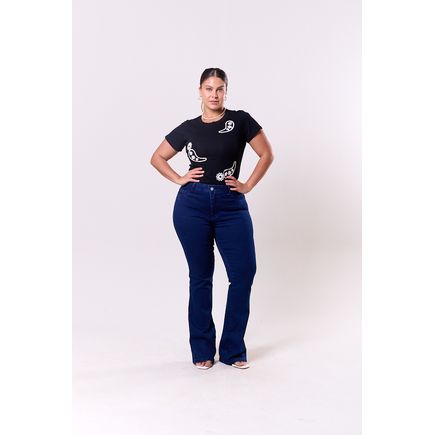 Calça Jeans Flare Feminina Plus