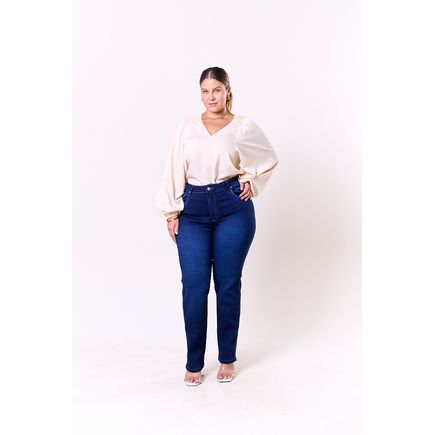 Calça Jeans Reta Feminina Plus