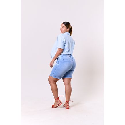 Bermuda Jeans Feminina Plus Size
