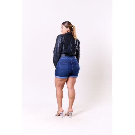 Short Jeans B/ Virada Feminino Plus