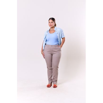 Calça Cigarrete Sarja Feminina Plus
