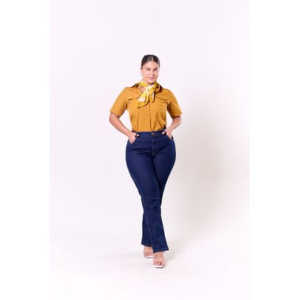 Calça Jeans Reta Feminina Plus