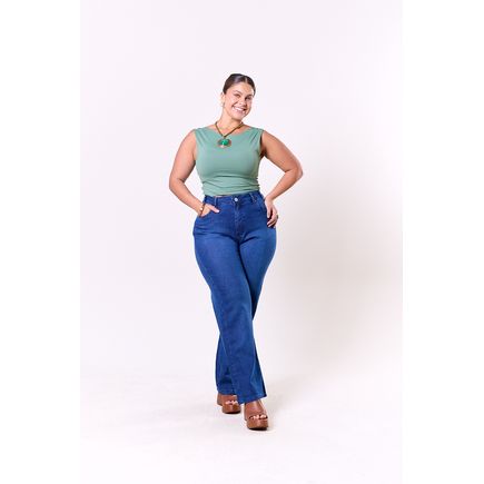 Calça Jeans Wide leg Plus