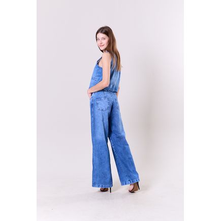 Calça Jeans Pantalona Feminina