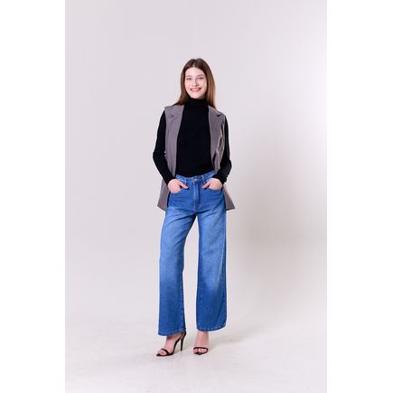 Calça Jeans Wide Leg Feminina