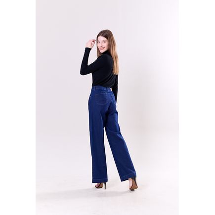 Calça Jeans Pantalona Feminina