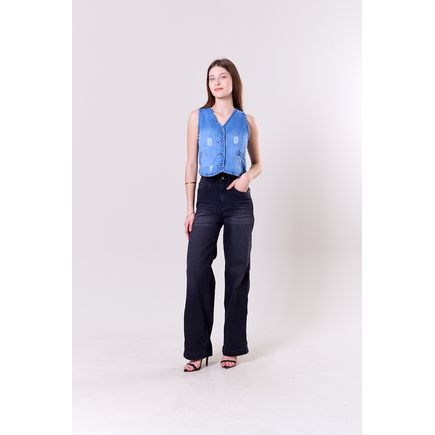 Calça Jeans Pantalona Feminina