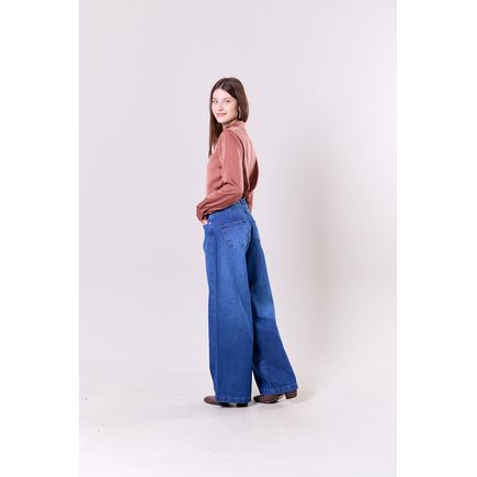 Calça Jeans Pantalona Feminina
