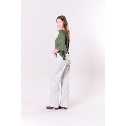 Calça Wide Leg Cargo Feminina