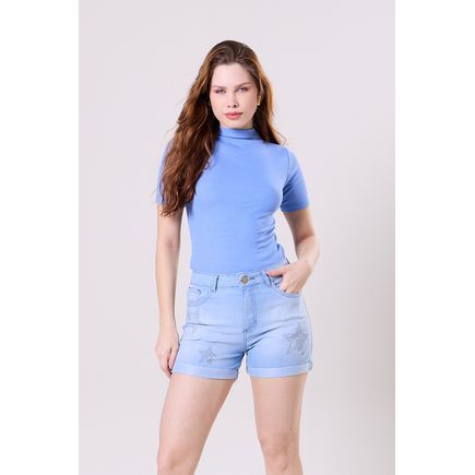 Short Jeans Brilho Estrela Feminino