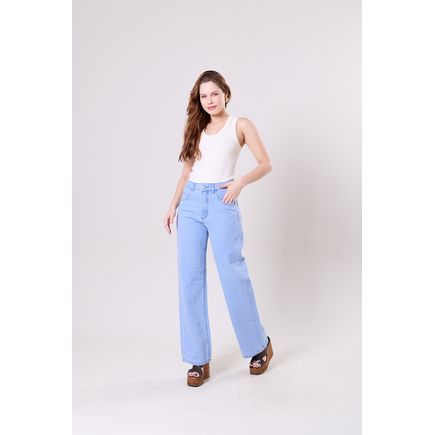 Calça Jeans Wide Leg Magnetado Feminina