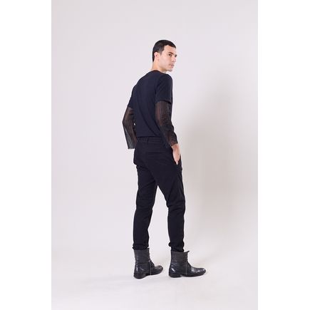 Calça Social Sarja Super Skinny Masculina