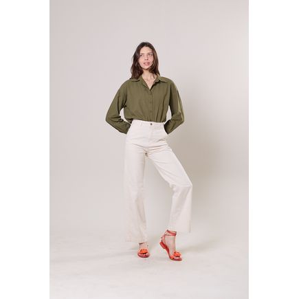 Calça Linho Pantalona Feminina