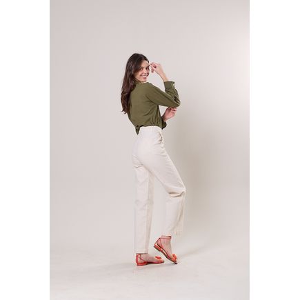 Calça Linho Pantalona Feminina