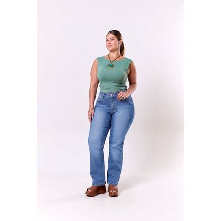 Calça Jeans Reta Feminina Plus